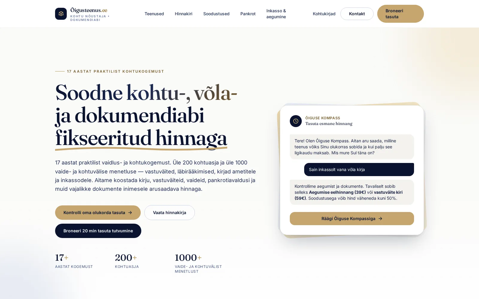 Õigusteenus.ee koduleht